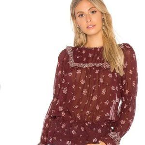 JOIE--Silk "Adrielle"  Boho Peasant Blouse-EUC